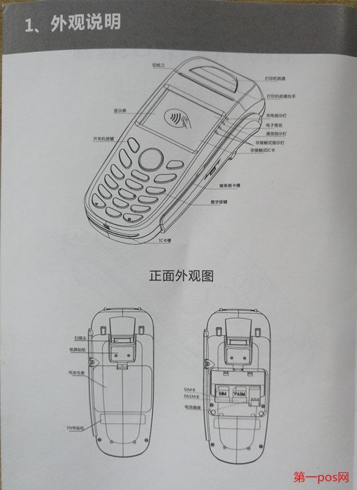 pos機(jī)外觀說明